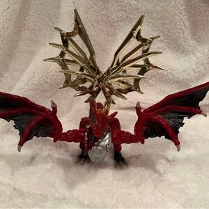 Rare Mega Bloks Battle Storm Red Dragon with Plasma and Gold Wings